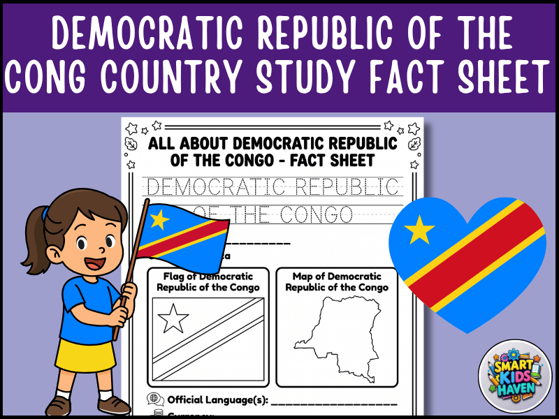 Democratic Republic of the Congo Map and Flag Country Study Research Project .