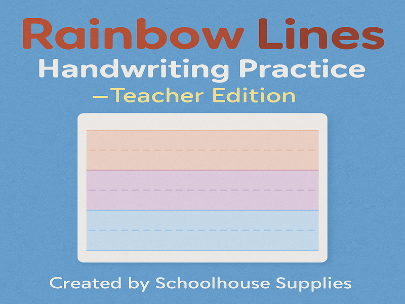 Rainbow Lines – Handwriting Practice (Teacher Edition | Color Set 3)