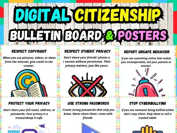 Digital Citizenship Bulletin Board Internet Safety & Online Responsibility