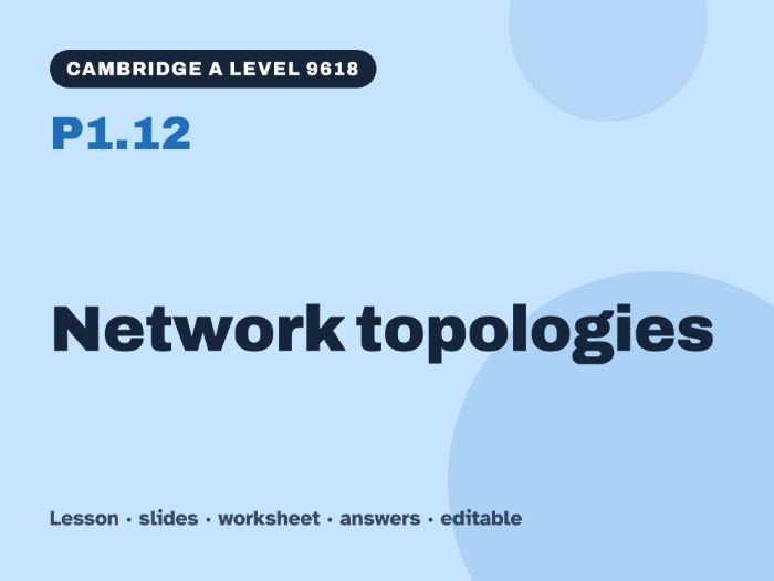 Cambridge A Level Computer Science 9618 – P1.12 Network topologies – Lesson & Worksheet