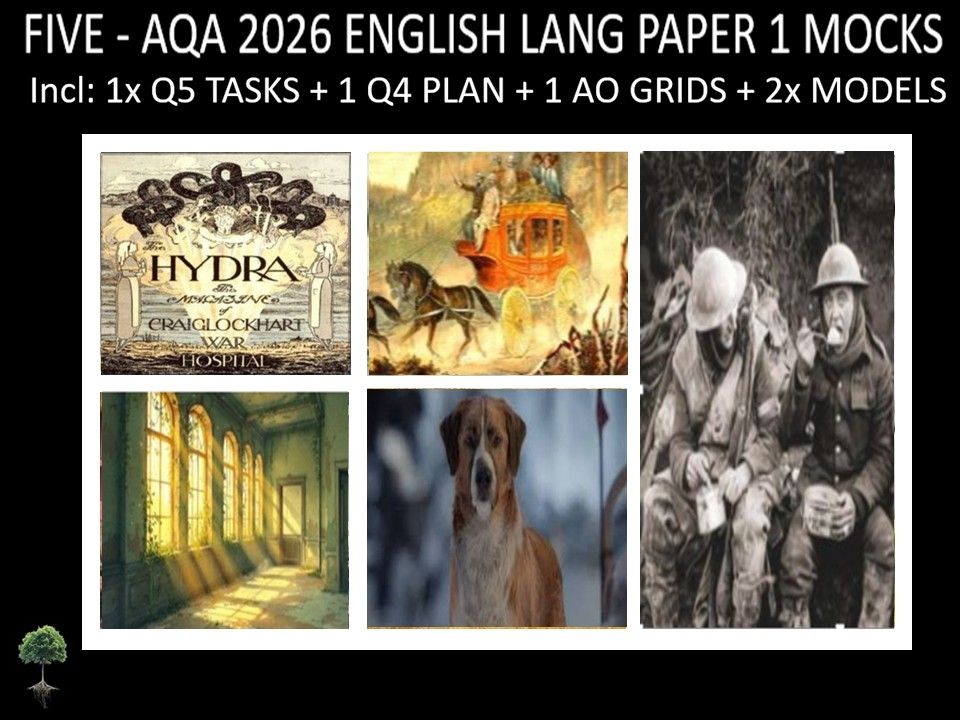 FIVE - AQA PAPER 1 | 2026 FULL MOCKS | Q5 TASKS | Q4 PLAN |AO GRIDS | MODELS