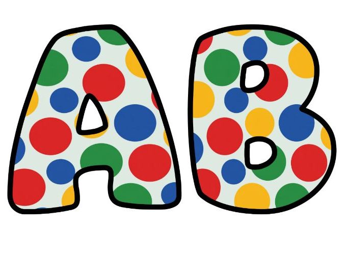 Colorful Polkadots Classroom Display Lettering Set | Upper & Lowercase Letters, 0-9 and Signs