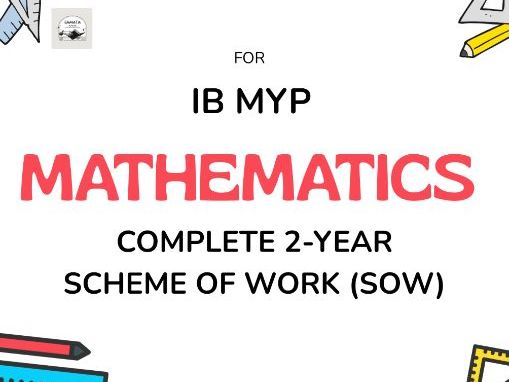 IB MYP Mathematics Complete Scheme of Work (SOW) with 2-Year Course Plan/Assessment Calendar