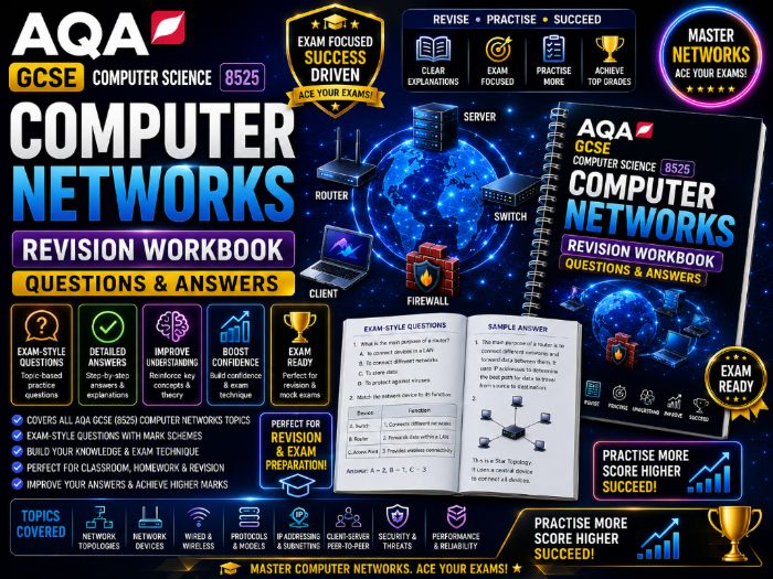 Computer Networks Revision Workbook | AQA GCSE Computer Science 8525 | Questions & Answers