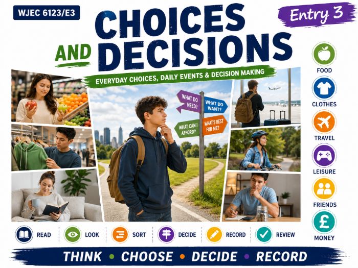 WJEC Entry 3 Choices and Decisions Workbook | 6123/E3 | 1 Credit