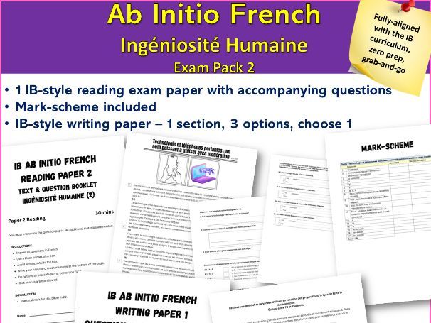 IB-style French Ab Initio – Writing & Reading Assessment | Ingéniosité Humaine (2)