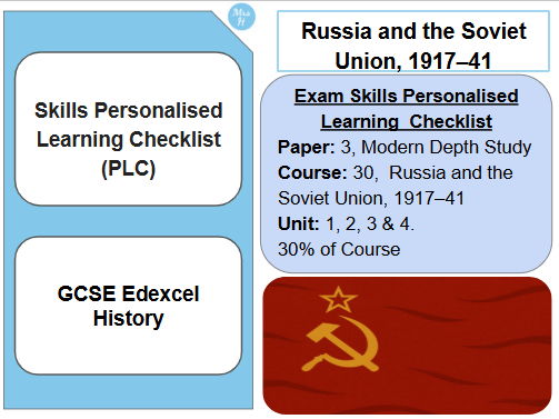 Skills Personalised Learning Checklist Edexcel GCSE History - Russia and the Soviet Union, 1917–41