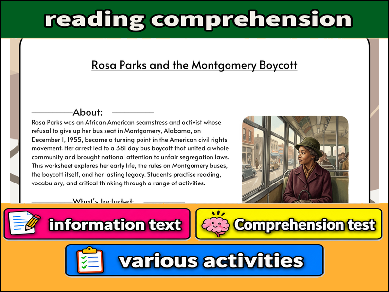 Rosa Parks and the Montgomery Boycott & Comprehension Test