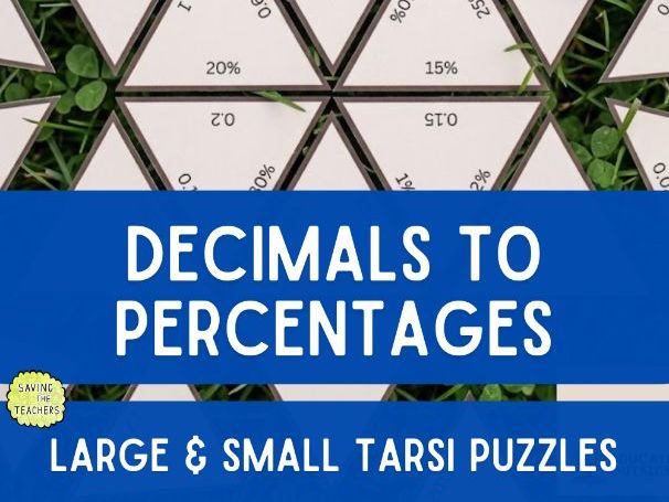 Percentages to Decimals Tarsia Puzzle | KS2 KS3 Maths