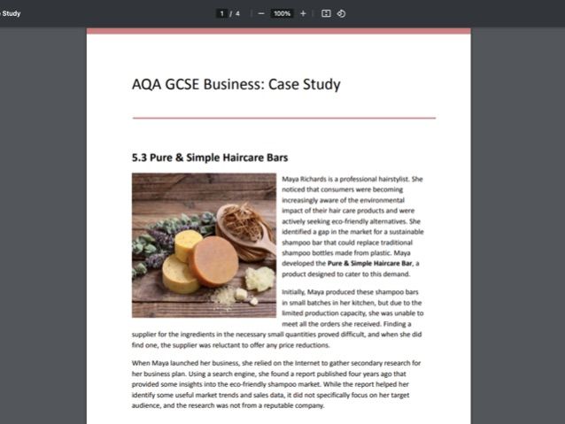 AQA GCSE Unit 5 Business: Case Study Activity