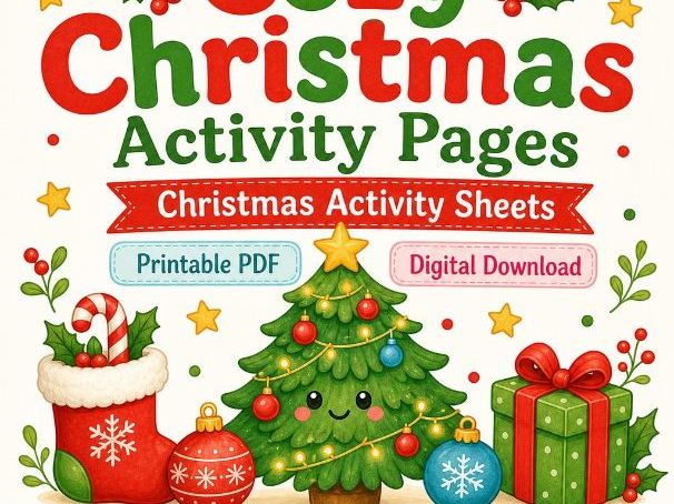 Cozy Christmas Activity Pages | Christmas Activity Sheets | Printable PDF | Digital Download
