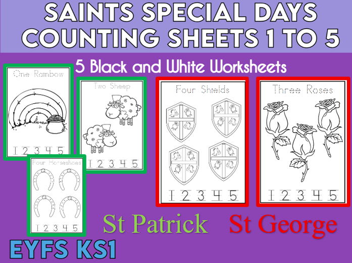 Saints' Special Days Counting to 5 Sheets