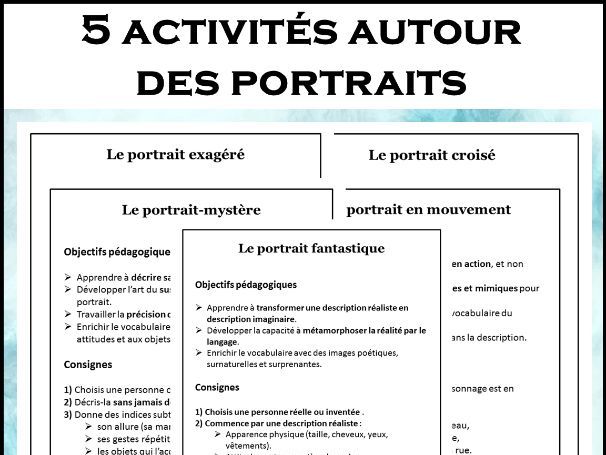 5 activités autour des portraits