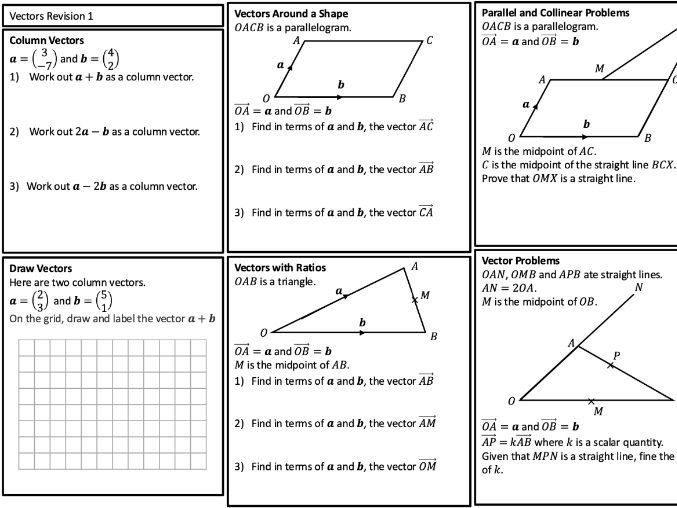 GCSE Higher Maths 7-9 Exam Practice - Vectors