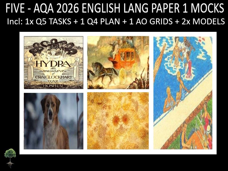 FIVE - AQA PAPER 1 | 2026 FULL MOCKS | Q5 TASKS | Q4 PLAN |AO GRIDS | MODELS