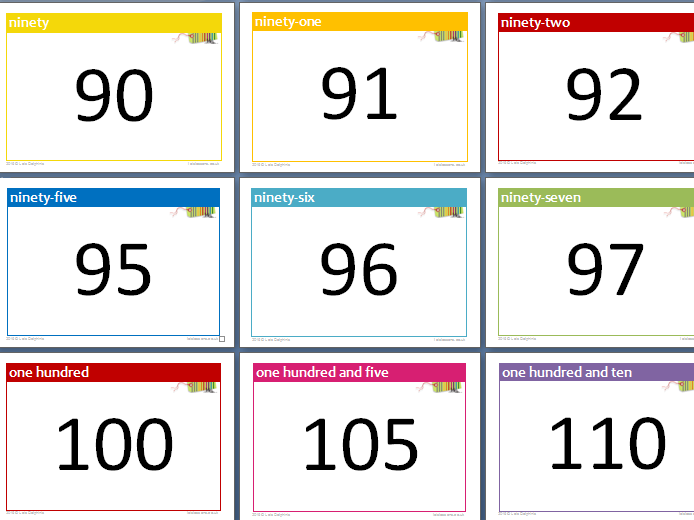 number flashcards 1 100 teaching resources