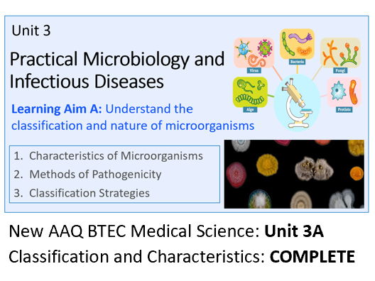AAQ BTEC Medical Science Unit 3A Classification, Characteristics and Pathogenicity – COMPLETE