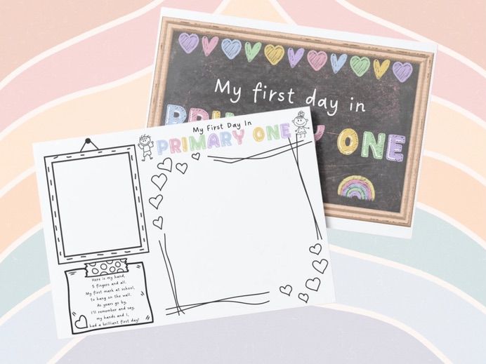 First Day of Primary One - Photo Prop & Handprint Poem