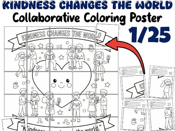 Kindness Changes the World | Civil Rights Day Collaborative Coloring Poster