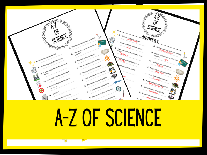 A Z of science Quiz Teaching Resources