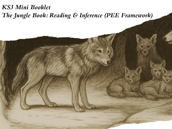KS3 English Mini Booklet-The Jungle Book by Rudyard Kipling: Reading Comprehension, Inference & PEE