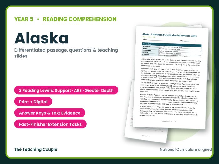 Alaska Reading Comprehension | Year 5 (KS2)