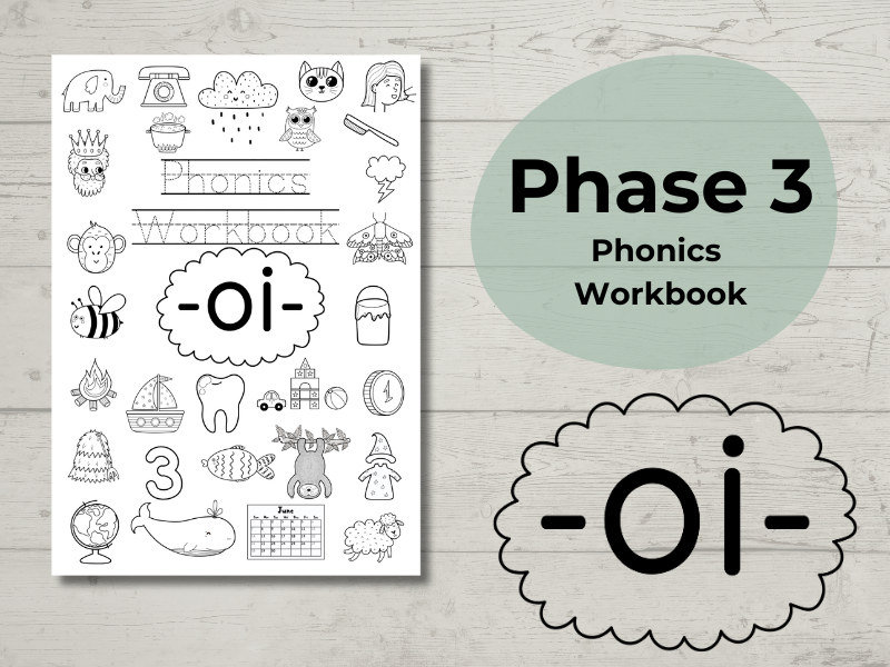 Phase 3 Phonics Workbook oi sound