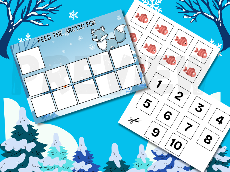 Winter Animals Counting Activity 1–10 | Cut and Stick Maths Centre | EYFS & KS1