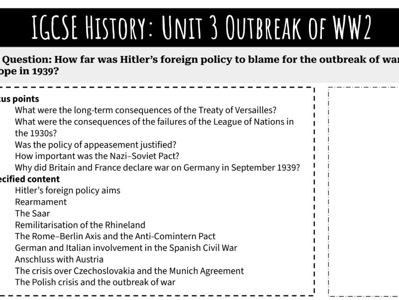 IGCSE CIE Revision Unit 3 Collapse of Peace