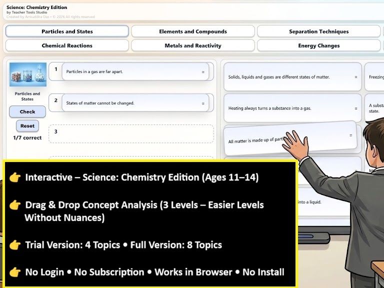 Interactive KS3 Chemistry Analysis (FULL VERSION)