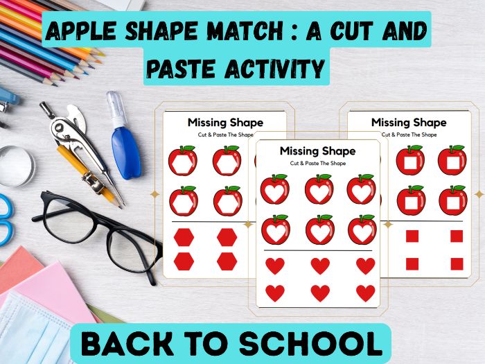 Apple Shape Match: A Cut and Paste Activity