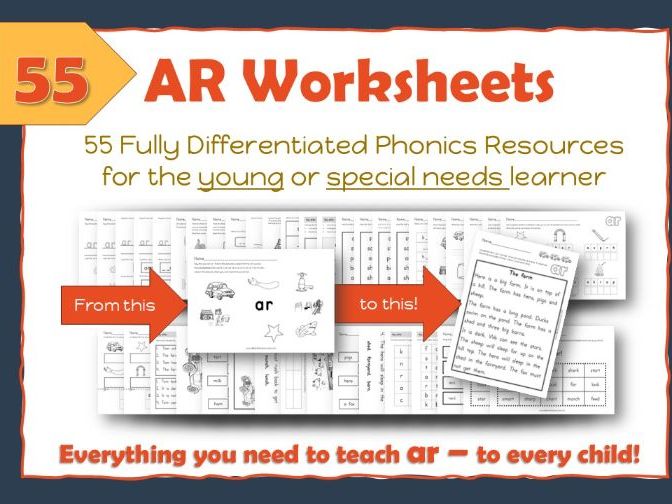 55 AR Worksheets - Fully differentiated