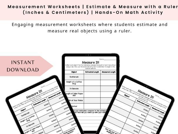 Measurement Worksheets | Estimate & Measure with a Ruler