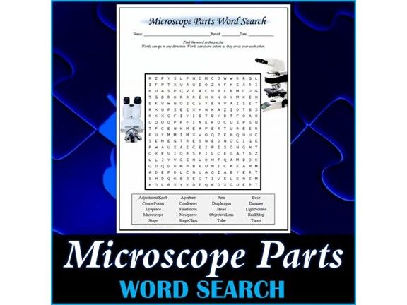 Parts of a Microscope Word Search Puzzle