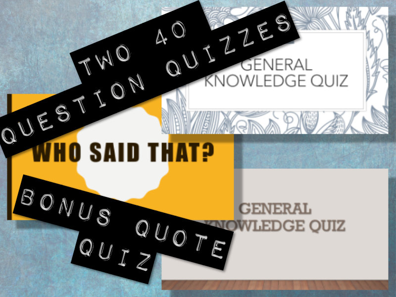 Simple General Knowledge Quiz Pack with Bonus Quote Quiz