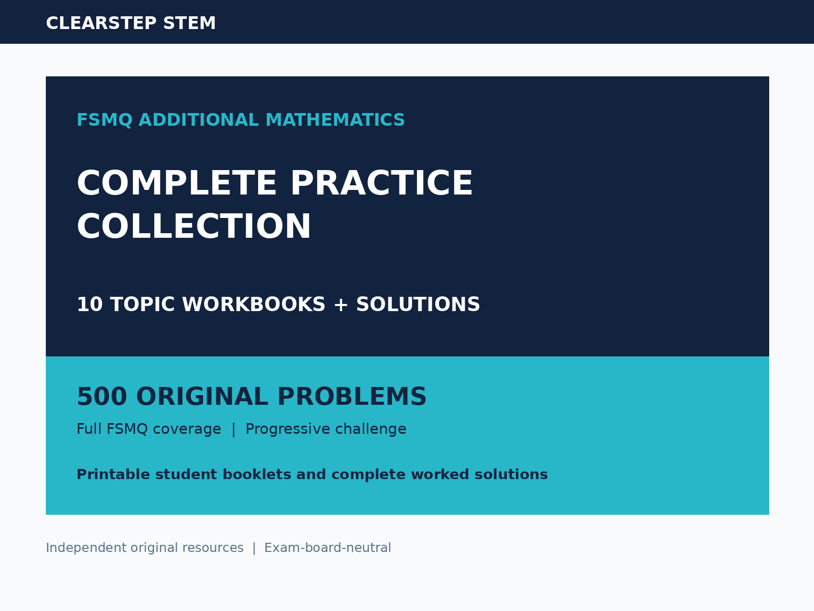 Complete FSMQ Additional Maths Practice