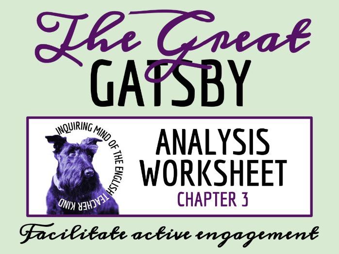 The Great Gatsby Chapter 3 Close Reading Analysis Worksheet