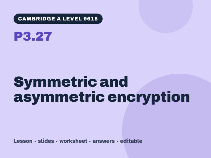 Cambridge A Level Computer Science 9618 – P3.27 Symmetric and asymmetric encryption