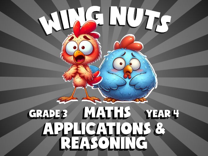 Applications & Reasoning WING NUTS Maths Game | No-Prep Year 4 Review Activity