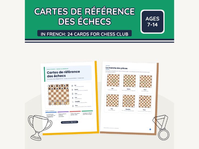 French Chess Reference Cards