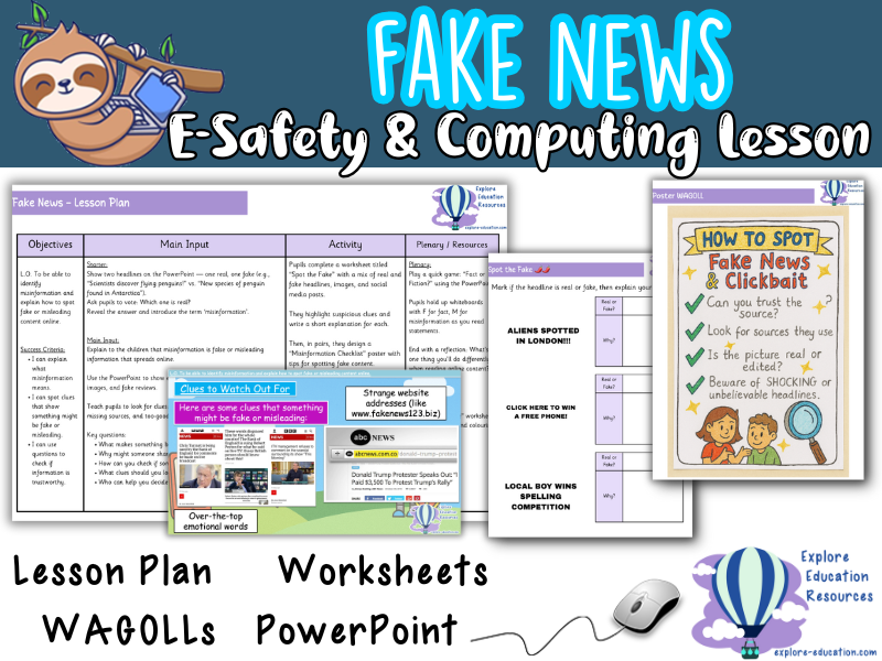 KS2 Computing – Spotting Fake News and Misinformation Outstanding Lesson