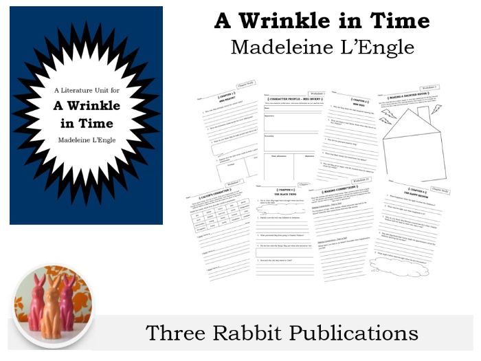 Time Chapter Woksheet A Wrinkle In Time Novel Study - Madeleine L'Engle | Teaching Resources