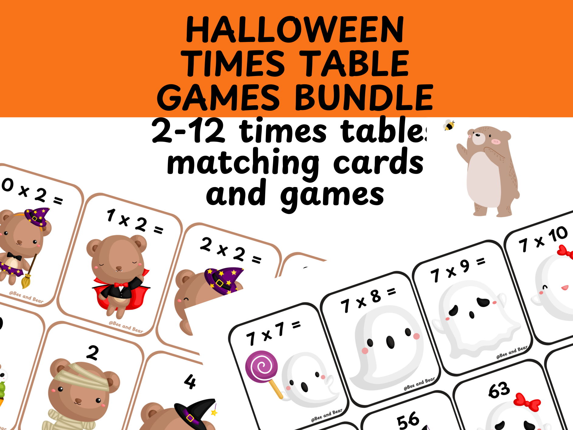 Times table Halloween game bundle