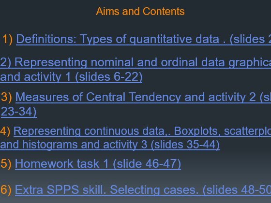 Using SPSS: Representing ordinal, nominal and continuous data