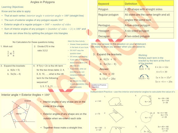Higher GCSE: Angles Lesson 3: Angles in Polygons