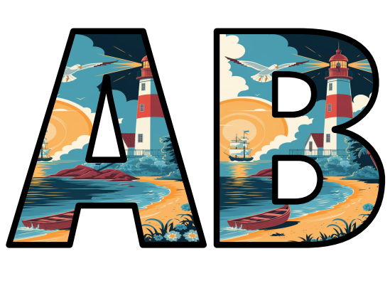Lighthouse Keeper_s Lunch Lettering Set Display Title Letters Numbers ...