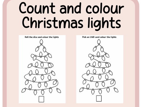 count and colour Christmas lights- continuous provision