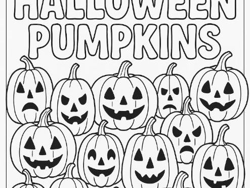 Halloween Pumpkins Colouring Sheet