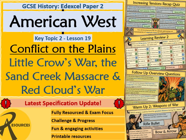Little Crow's War Sand Creek Massacre Red Cloud - American West - GCSE History Edexcel - Lesson 19