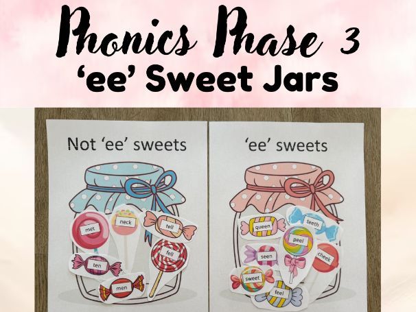 Sweet-Themed 'ee' Phonics Sorting Activity | Phase 3 Phonics